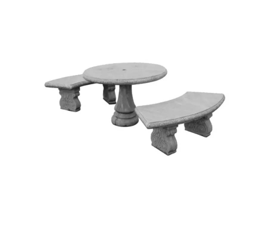 Round precast concrete table, 1 metre diameter
